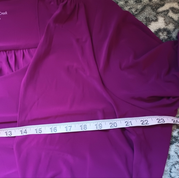 Coldwater Creek 1X Divine Duet Top Pink Slinky Faux Wrap Stretch Balletcore - Picture 11 of 12